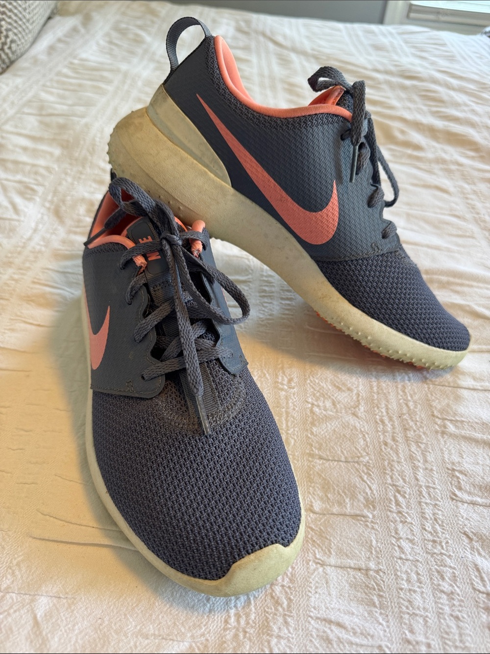Nike Purple Mesh Golf Sneakers with Coral Accents